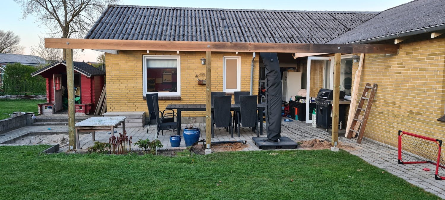 Overdækning med tagrende Overdækning med tagrende